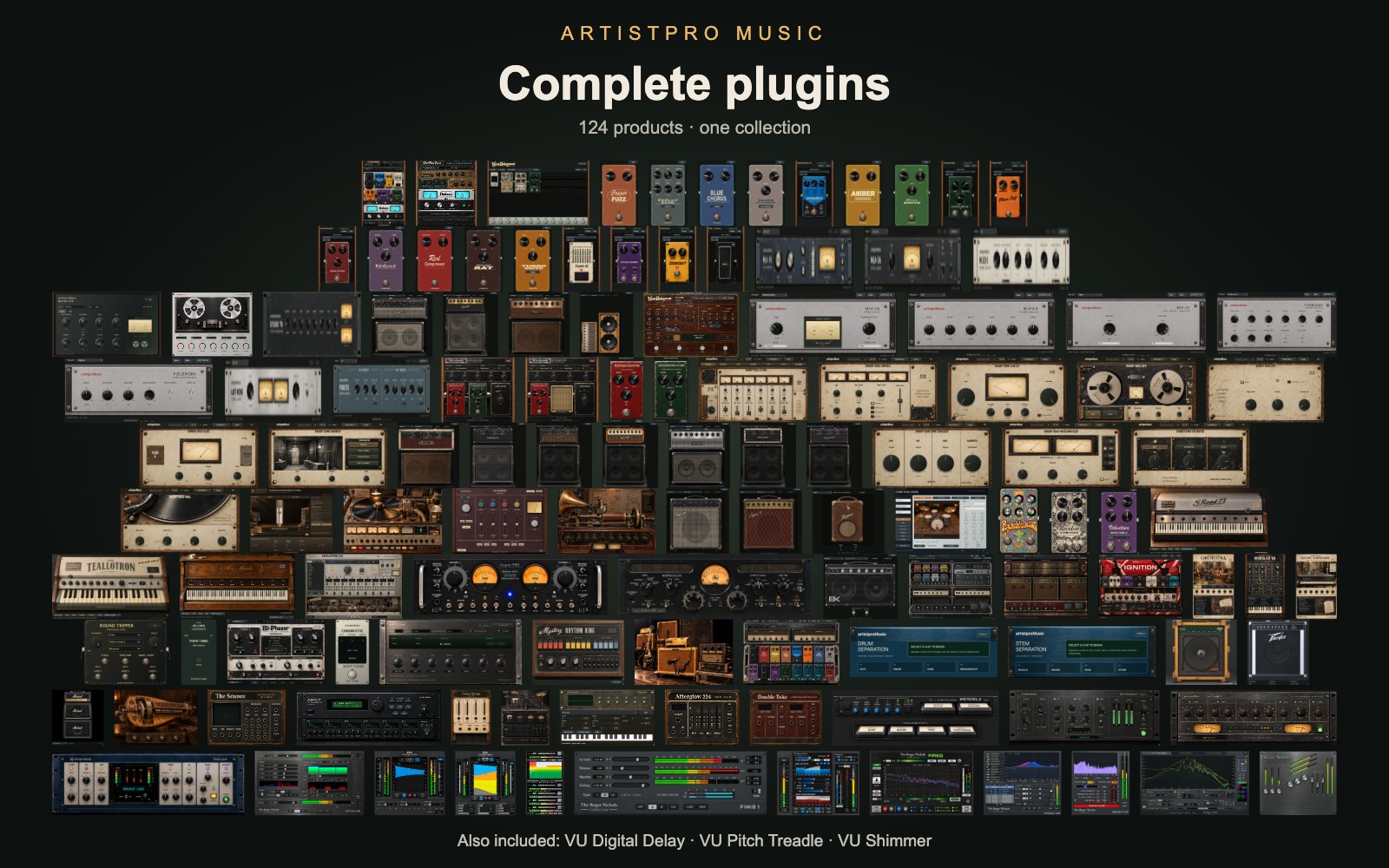 The artistproMusic plugin collection: instruments, guitar rigs and studio processors
